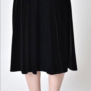 Crushed Black Velvet Skirt